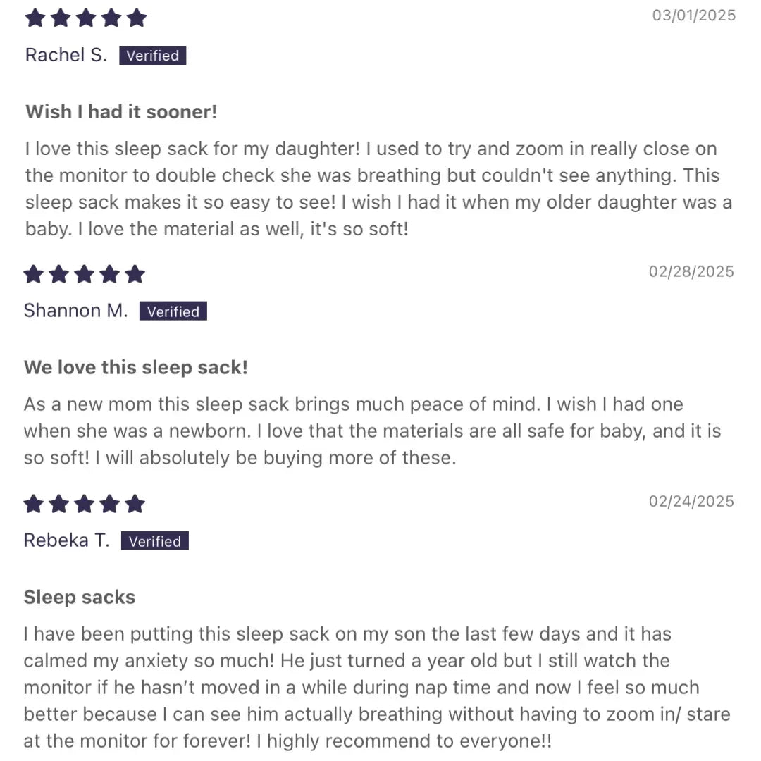 Breathing Reassurance Baby Sleep Sack Sleep of Mind