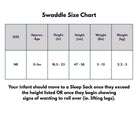 The Early Stages Pack | Swaddle + Sleep Sack includes a swaddle for newborns (0-3 months, 18.5-23 in/47-58 cm, 5-12 lbs/2.2-5 kg). Switch to the sleep sack when your baby outgrows the swaddle or starts rolling for safe sleep.