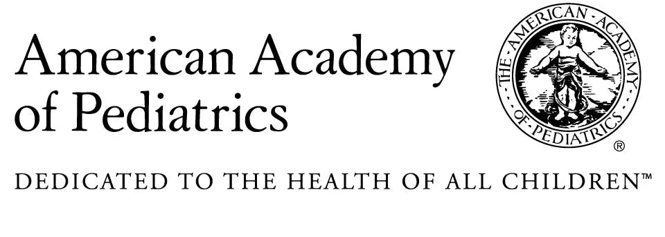 Logo of the American Academy of Pediatrics with text 'Dedicated to the health of all children'.